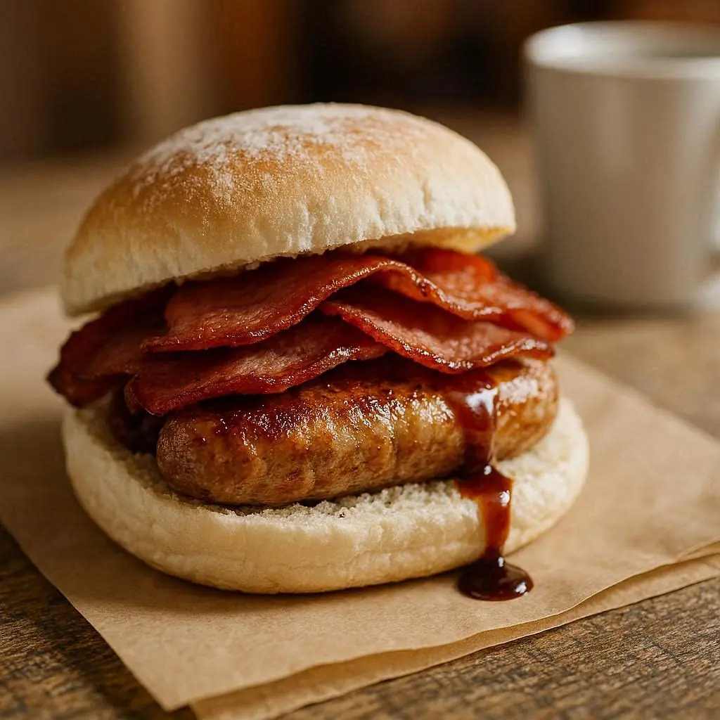 Bacon or Sausage Bap