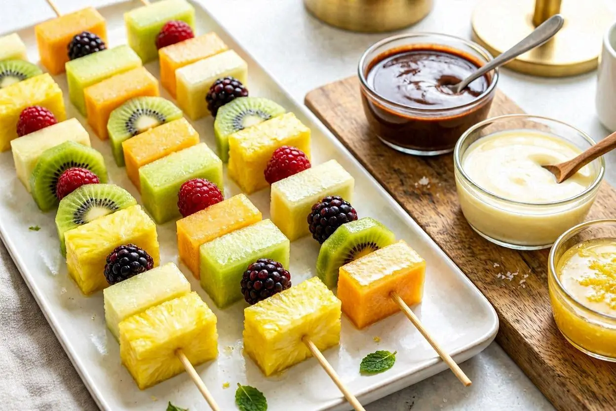 Fruit Kebabs with Drizzle